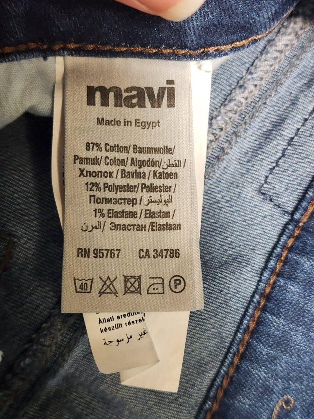 Mavi Angie Mid Rise Slim Straight Distressed Jeans Women's Size 27 - Picture 4 of 12